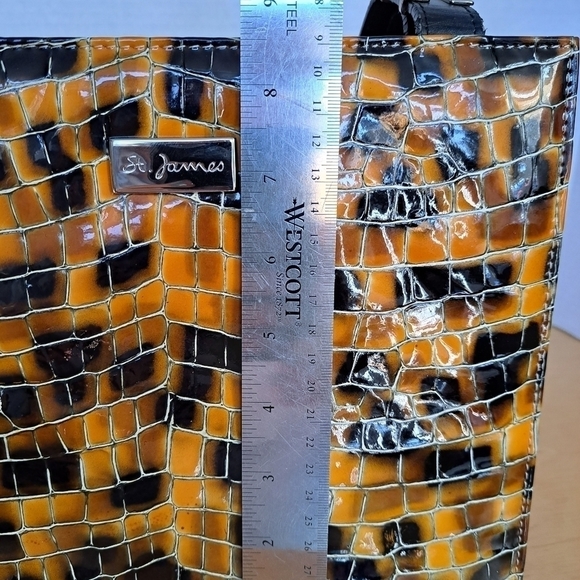 St-James Italy leopard color snake print  handbag shoulder bag purse - Picture 12 of 16